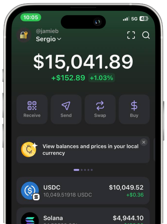 Solana Token Mobile App Interface